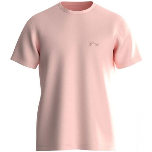 Kleidung Herren T-Shirts & Poloshirts Guess M4GI70 KC9X0 BASIC PIMA-A61D SUNWASH PINK Rosa