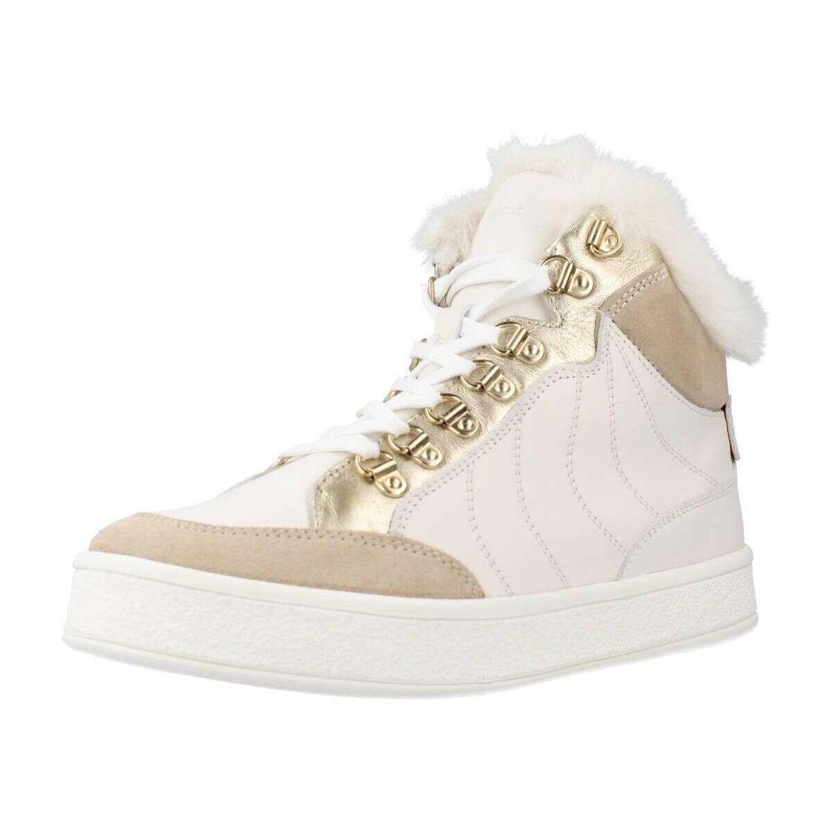 Schuhe Damen Sneaker Geox D LEELU A Weiss