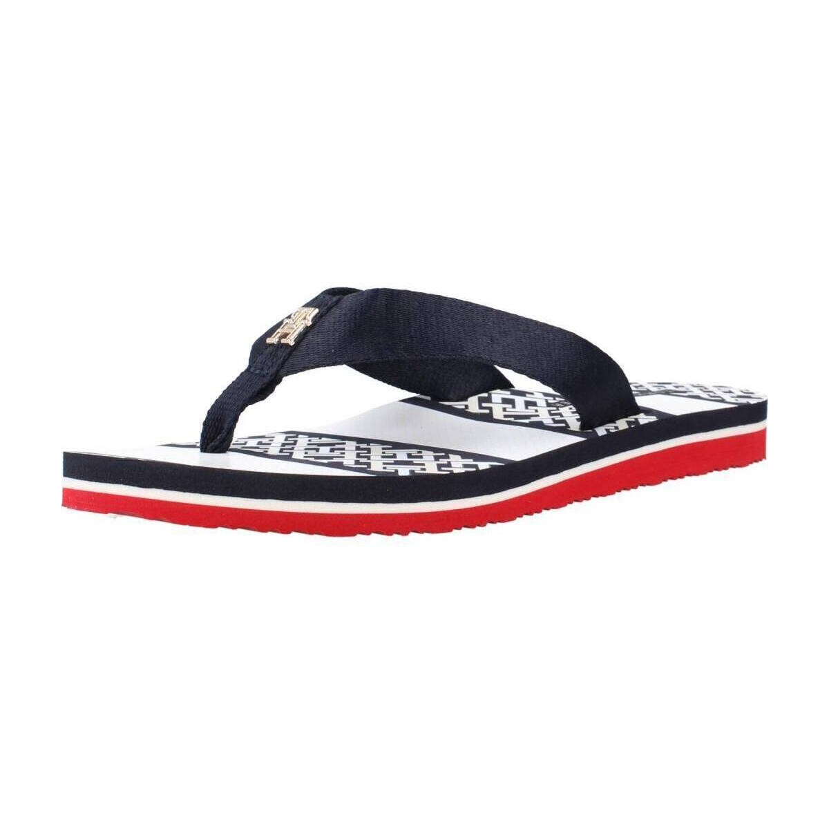 Schuhe Damen Zehensandalen Tommy Hilfiger MONOGRAM Blau