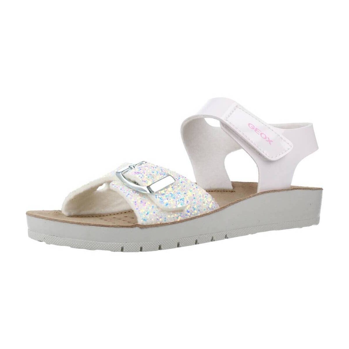 Schuhe Mädchen Sandalen / Sandaletten Geox J SANDAL COSTAREI GI Weiss