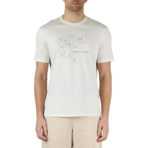 Kleidung Herren T-Shirts Armani Exchange 3DZTAFZJA5Z Weiss
