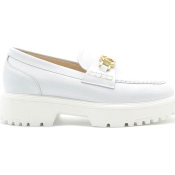 Schuhe Damen Slipper NeroGiardini mocassino in pelle Weiss