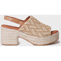 Schuhe Damen Leinen-Pantoletten mit gefloch Toni Pons ANKARA Braun