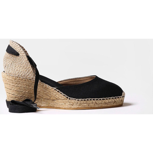Schuhe Damen Leinen-Pantoletten mit gefloch Toni Pons CALONGE Schwarz