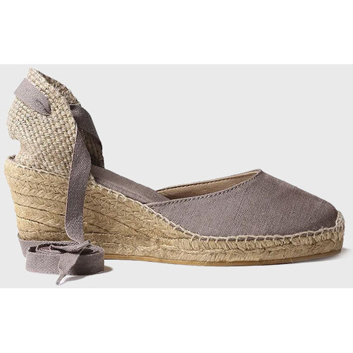 Schuhe Damen Leinen-Pantoletten mit gefloch Toni Pons CALONGE Braun