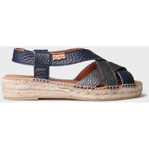 Schuhe Damen Leinen-Pantoletten mit gefloch Toni Pons ELIA-BG Blau