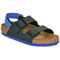 Schuhe Jungen Sandalen / Sandaletten BIRKENSTOCK Milano AS Kids BF Desert Soil Black/UBlu Schwarz / Blau