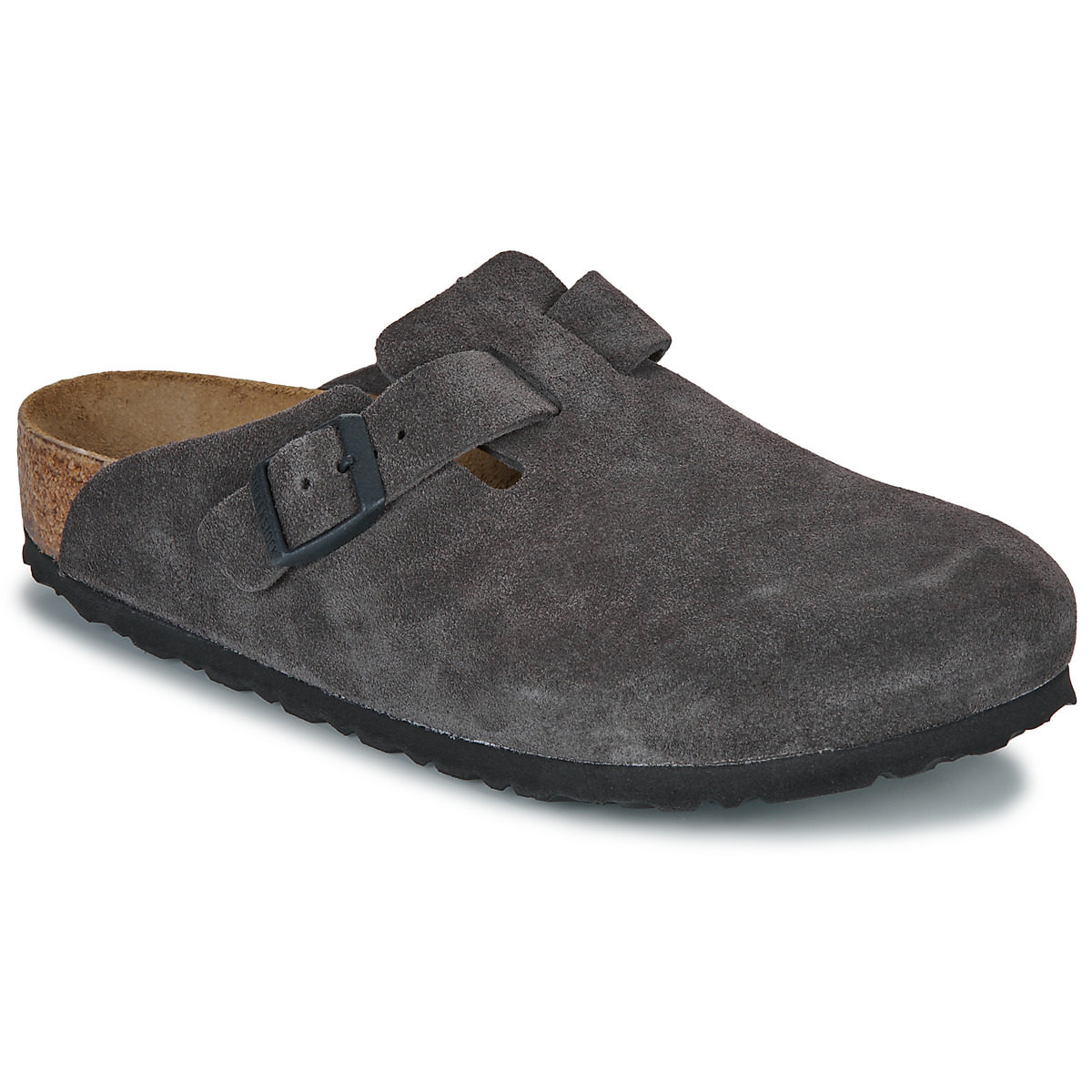 Schuhe Pantoletten / Clogs BIRKENSTOCK Boston LEVE Velvet Grey Braun / weiss / Grau 