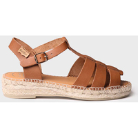 Schuhe Damen Leinen-Pantoletten mit gefloch Toni Pons EMMA Braun