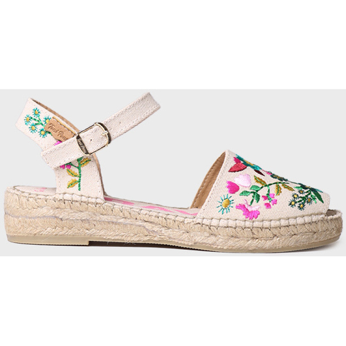 Schuhe Damen Leinen-Pantoletten mit gefloch Toni Pons GARBET Multicolor