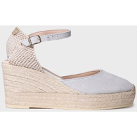 Schuhe Damen Leinen-Pantoletten mit gefloch Toni Pons MATILDA Silbern