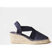 Schuhe Damen Leinen-Pantoletten mit gefloch Toni Pons TER Blau