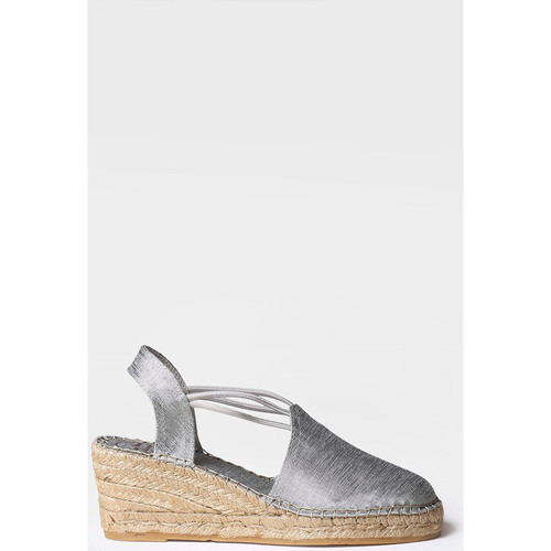 Schuhe Damen Leinen-Pantoletten mit gefloch Toni Pons TURIA Silbern
