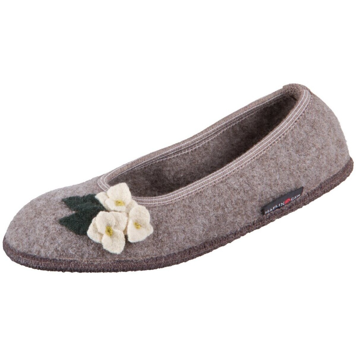 Schuhe Damen Hausschuhe Haflinger Hortus 623324-46 meliert Filz 623324-46 Beige