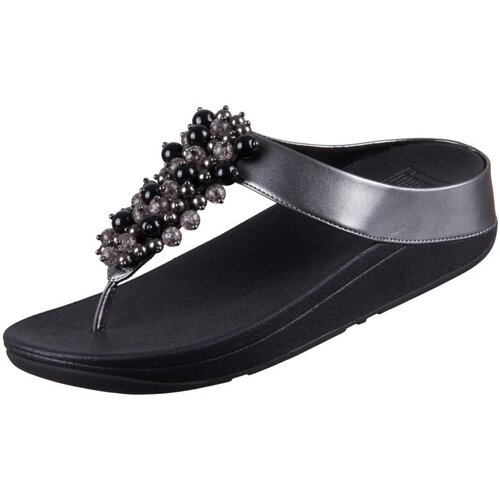 Schuhe Damen Pantoletten / Clogs FitFlop Pantoletten Fino HI9-B06 metallic Fino Buable Bead HI9-B06 Silbern