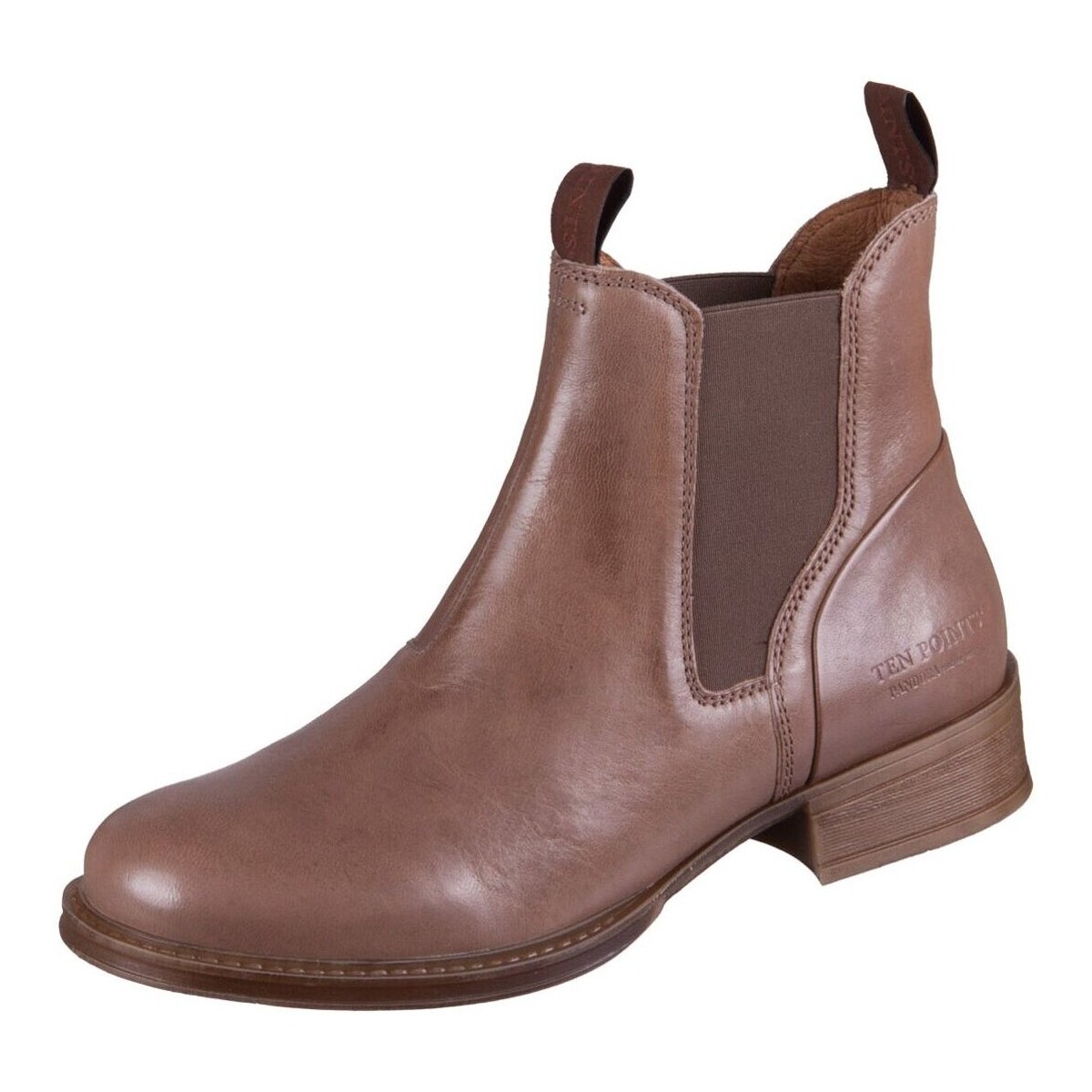 Schuhe Damen Stiefel Ten Points Stiefeletten Pandora 6006-405 taupe Leder 6006-405 Braun