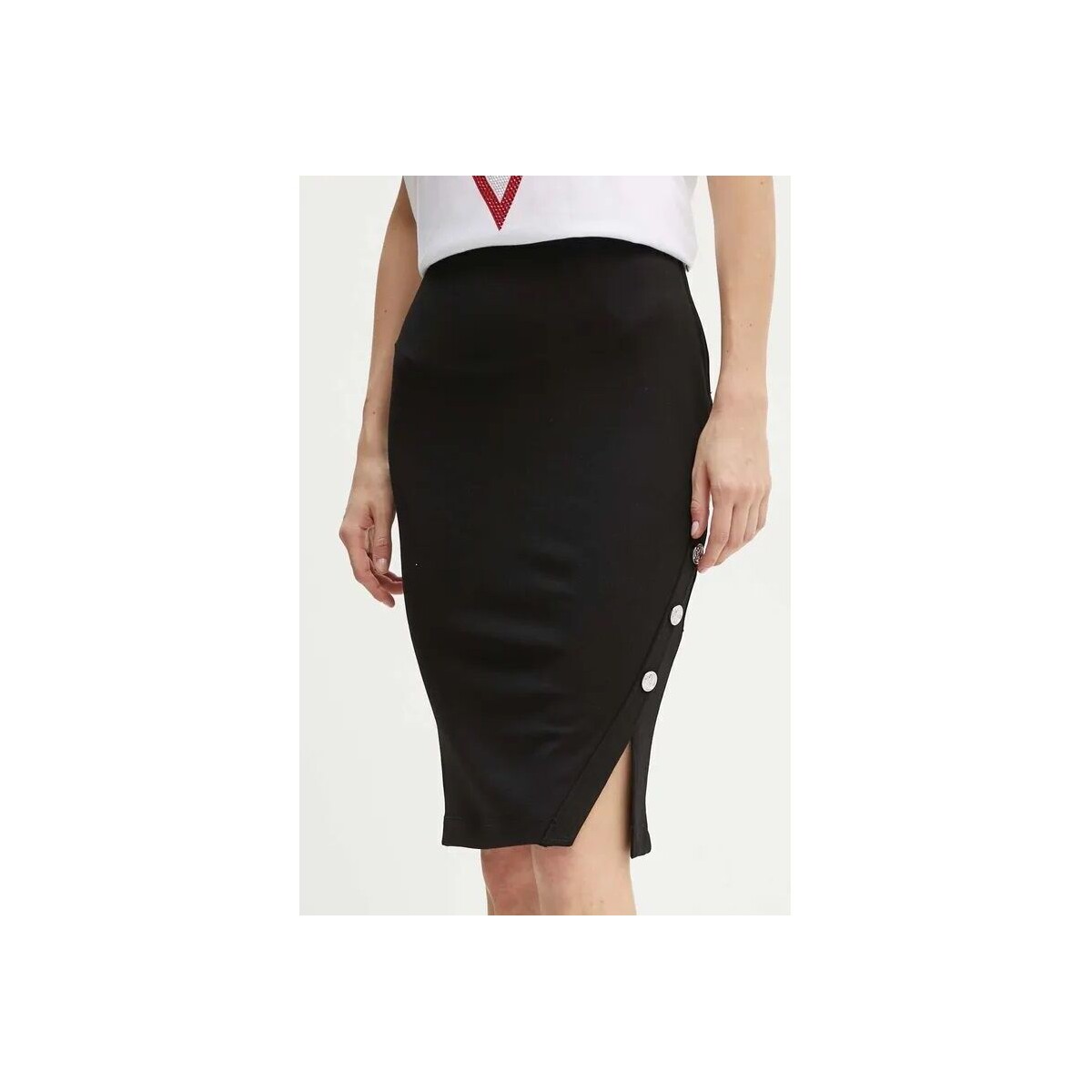 Kleidung Damen Röcke Guess W4YD66 KBJP2-JBLK Schwarz