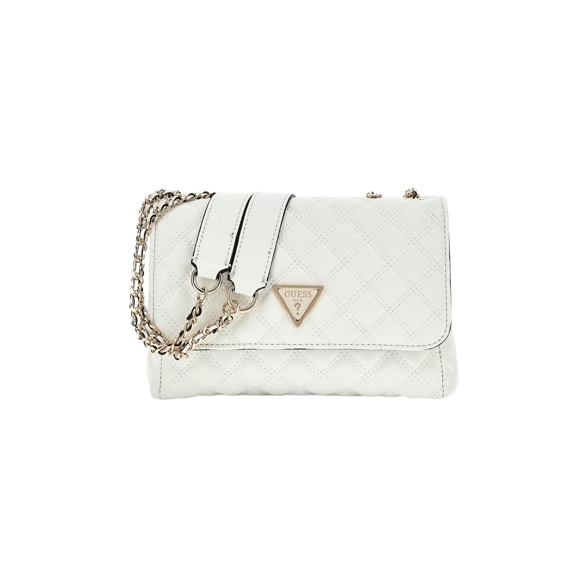Taschen Damen Handtasche Guess GIULLY 2 CMPRTMNT CNVRTBLE FLP  WHITE HWQG87 48200 Weiss