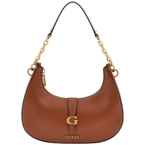 Guess KUBA TOP ZIP SHOULDER BAG Braun