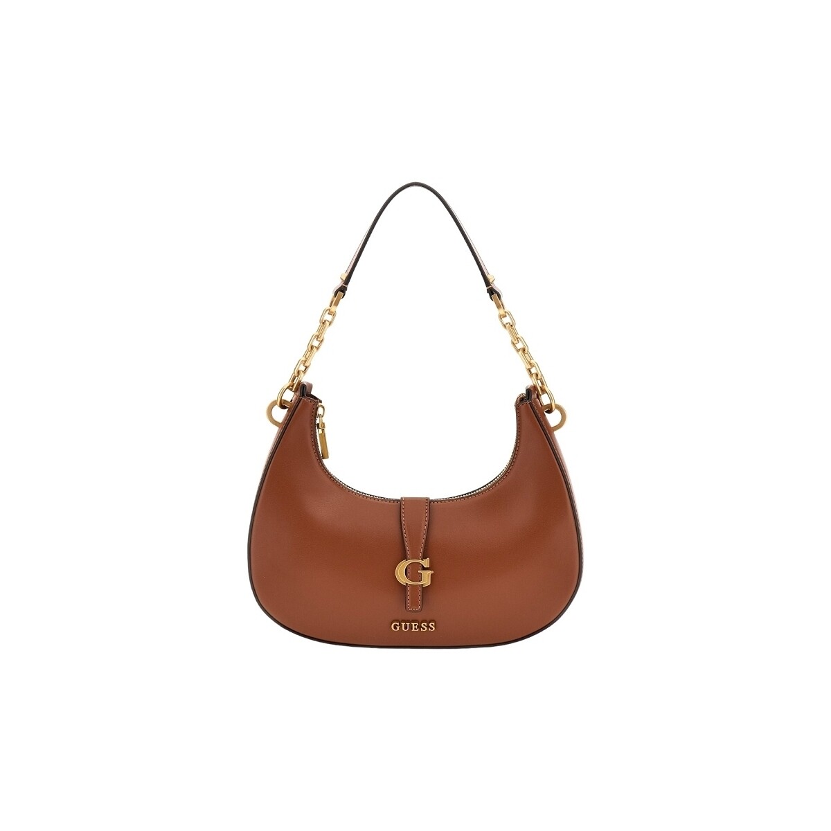 Taschen Damen Handtasche Guess KUBA TOP ZIP SHOULDER BAG Braun