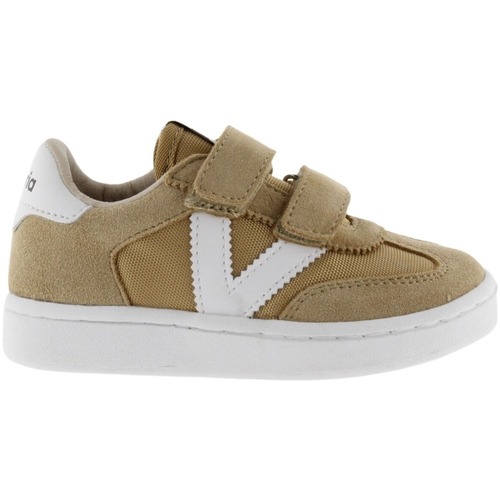 Schuhe Kinder Sneaker Victoria Baskets en nylon et cuir fendu enfant  Millas Brides Beige