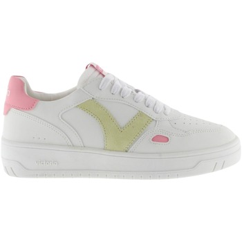 Schuhe Damen Sneaker Victoria Baskets seul effet cuir et néon femme Rosa