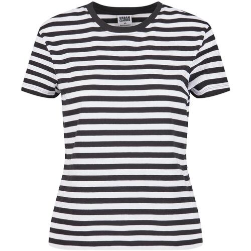 Kleidung Damen T-Shirts Urban Classics T-shirt rayé régulier femme Weiss