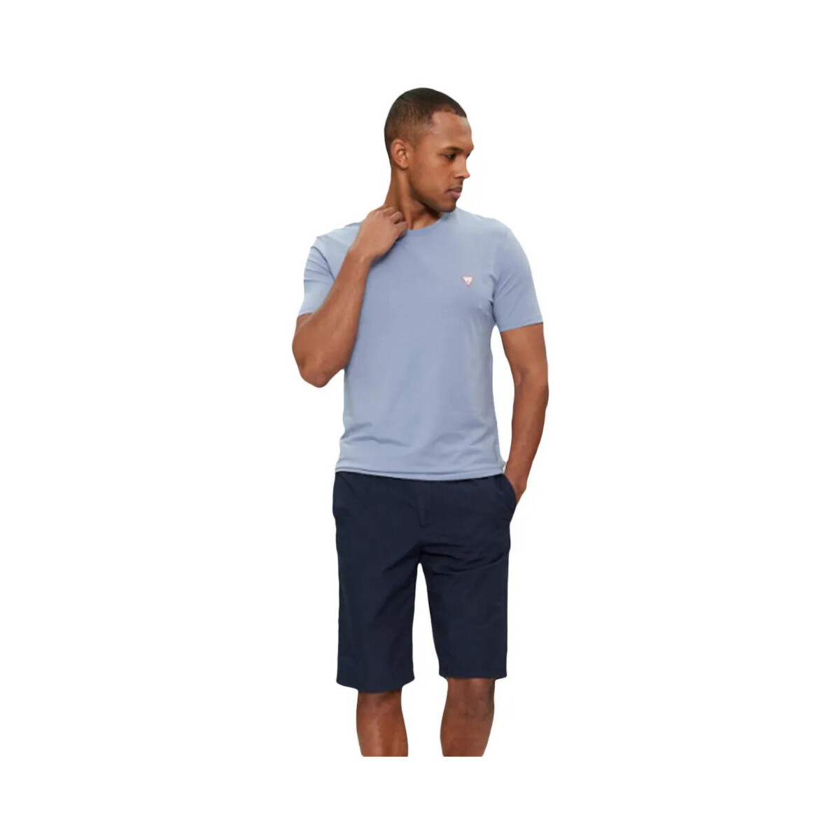 Kleidung Herren T-Shirts Guess Triangle G Blau