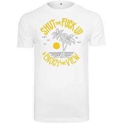 Kleidung Herren T-Shirts Mister Tee T-shirt  Shut the Fuck Up & Enjoy The View Weiss