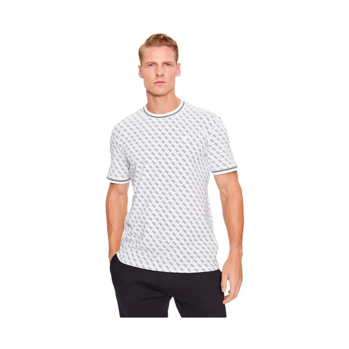Kleidung Herren T-Shirts Guess Multi 4G Weiss