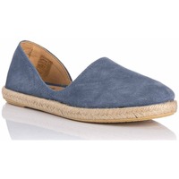 Schuhe Damen Leinen-Pantoletten mit gefloch Mediterranea 20157 Blau