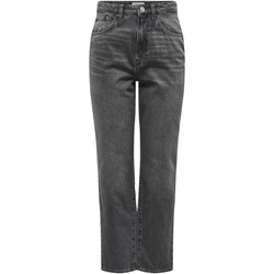 Kleidung Damen Straight Leg Jeans Only Onlrobyn Mw Str Lo Ak Cro132 Noos 15325107 Grau