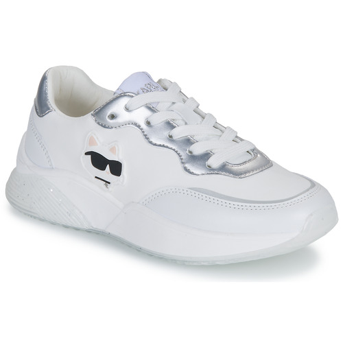 Schuhe Mädchen Sneaker Low Karl Lagerfeld Z30373 Weiss / Silbern