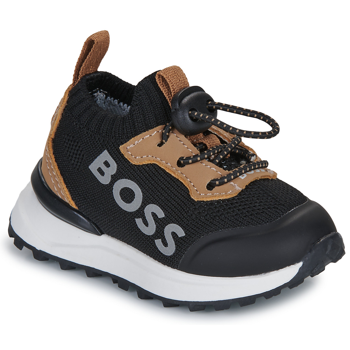 Schuhe Jungen Sneaker Low BOSS J52270 Schwarz / Camel