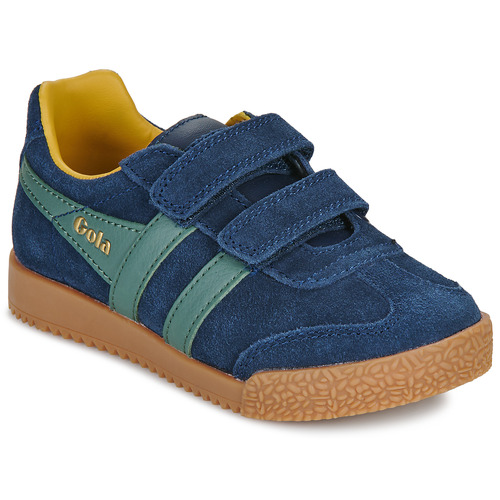 Schuhe Kinder Sneaker Low Gola Harrier Strap Marine / Grün