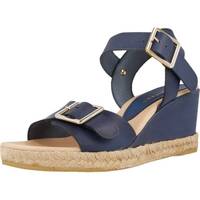 Schuhe Damen Leinen-Pantoletten mit gefloch Equitare JONES18 Blau