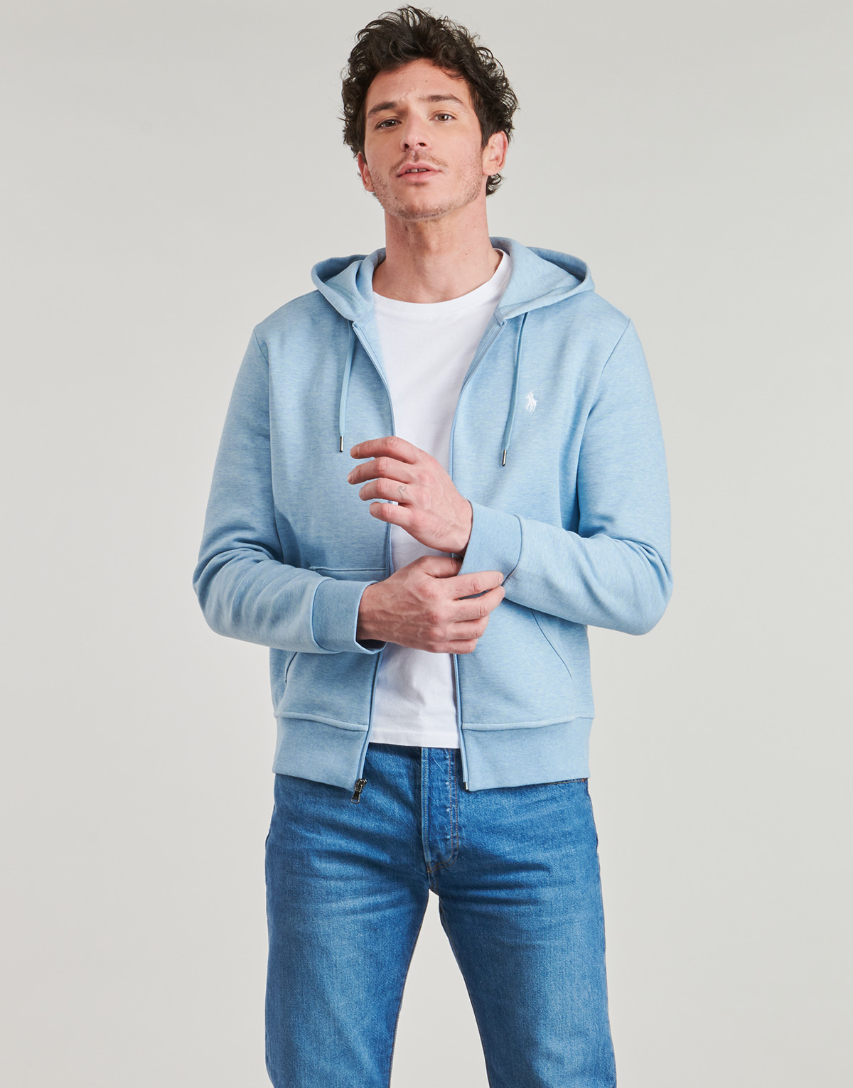Kleidung Herren Sweatshirts Polo Ralph Lauren SWEATSHIRT ZIPPE EN DOUBLE KNIT TECH Blau / Modern / Blau