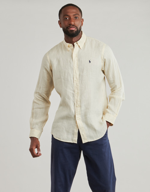Polo Ralph Lauren CHEMISE COUPE DROITE EN LIN Creme / Creme