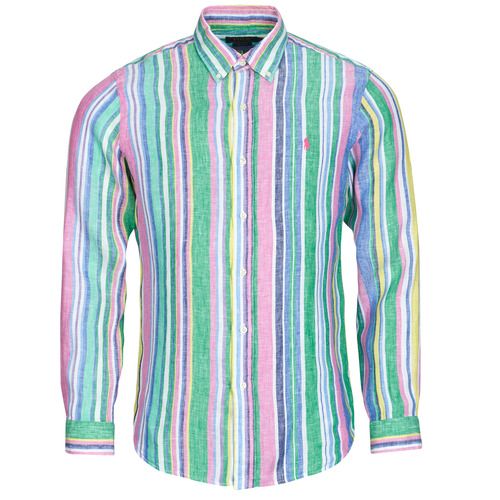 Polo Ralph Lauren CHEMISE COUPE DROITE EN LIN Multicolor /  green-pink