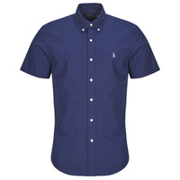 Kleidung Herren Kurzärmelige Hemden Polo Ralph Lauren CHEMISE EN POPELINE UNIE Marine / Newport / Navy