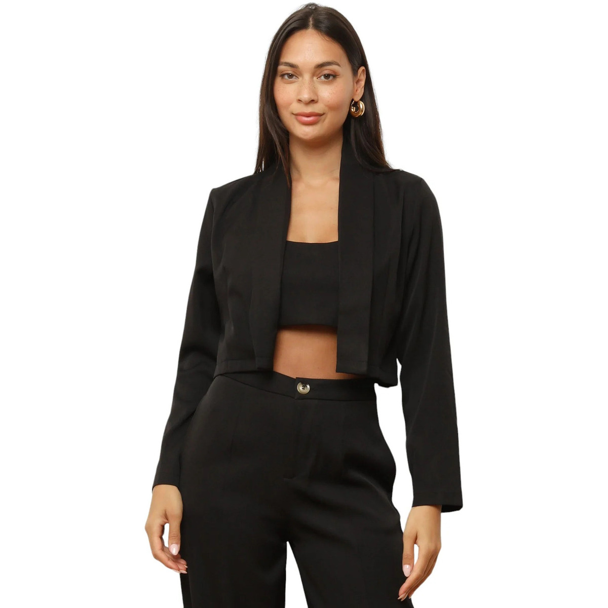 Kleidung Damen Jacken / Blazers La Modeuse 71826_P166733 Schwarz