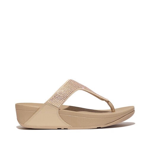 FitFlop LULU CRYSTAL EMBELLISHED TOE-POST Beige