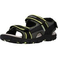 Schuhe Jungen Sandalen / Sandaletten Geox JR SANDAL STRADA A Schwarz