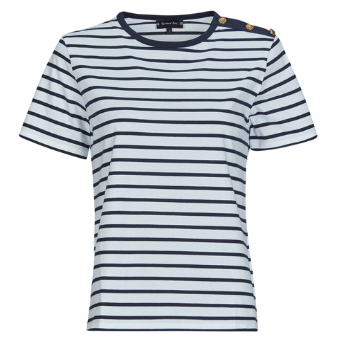 Kleidung Damen T-Shirts Armor Lux  Weiss / Marine