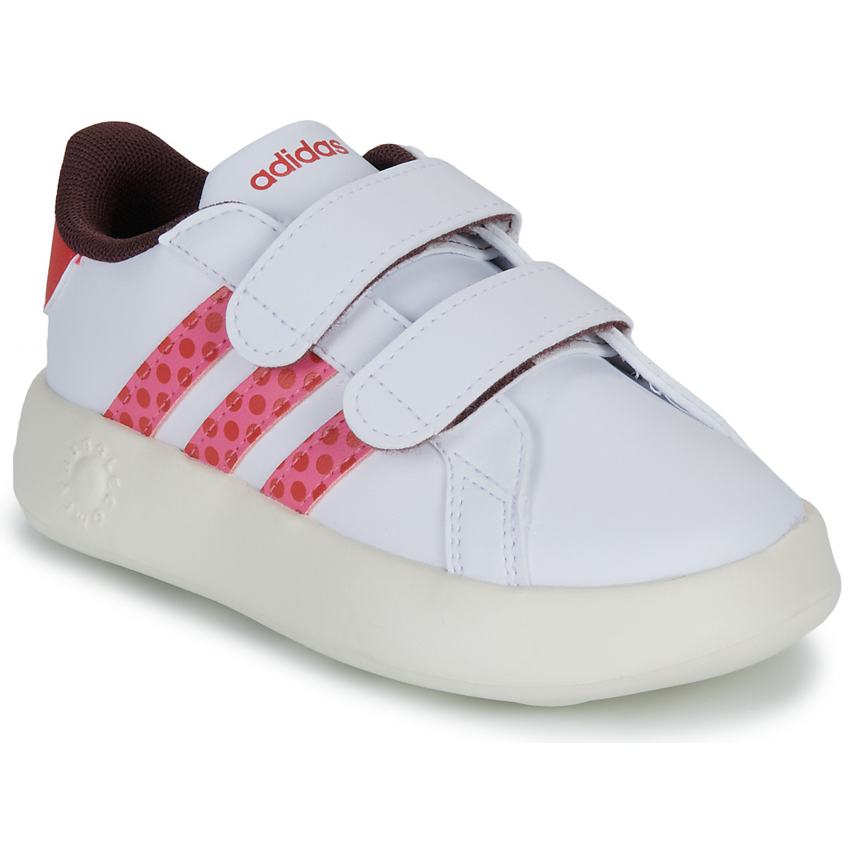 Schuhe Mädchen Sneaker Low Adidas Sportswear GRAND COURT MINNIE CF I Weiss / Rosa / Braun / violett / weiss