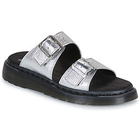 Schuhe Damen Pantoffel Dr. Martens Josef Slide Silver Metallic Tumble Silbern