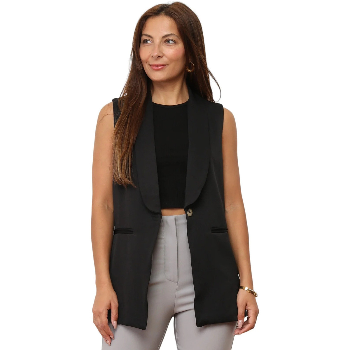 Kleidung Damen Jacken / Blazers La Modeuse 72062_P169299 Schwarz