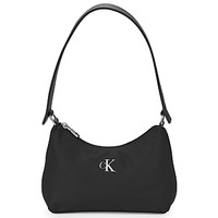Taschen Damen Schultertaschen Calvin Klein Jeans SLEEK NYLON SHOULDERBAG Schwarz