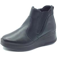 Schuhe Damen Ankle Boots IgI&CO 6654433 Nappa Soft Vitello Schwarz