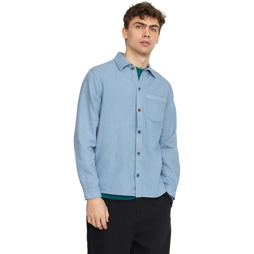 Kleidung Herren Langärmelige Hemden Revolution Surchemise décontractée Blau